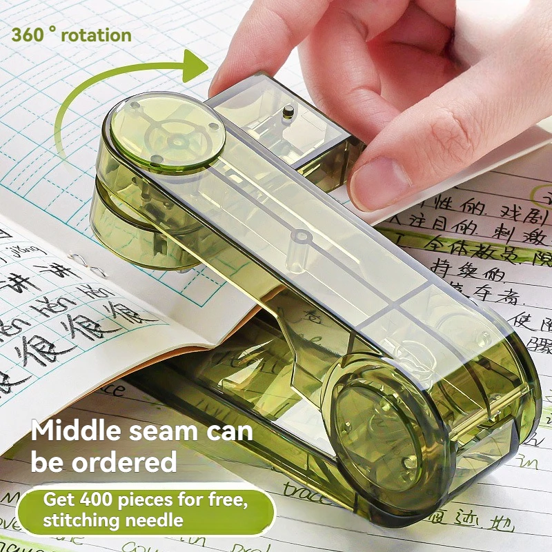 Cucitrice acrilica trasparente Cucitrice lunga potente multifunzionale rotante a 360 gradi per uso scolastico e in ufficio