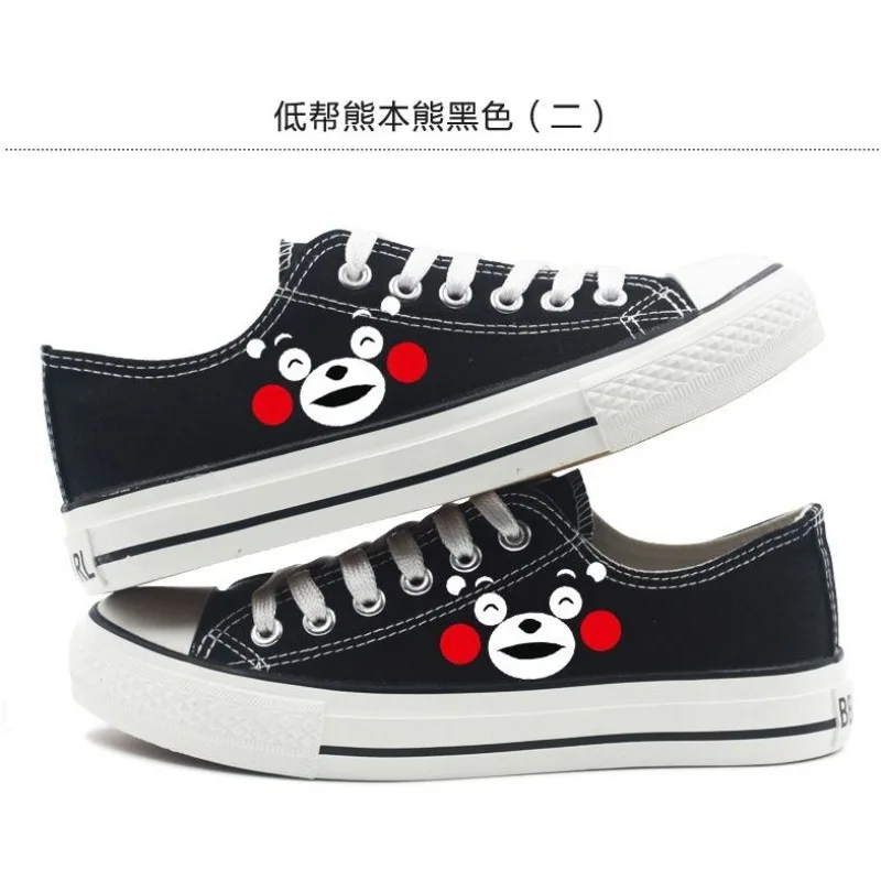 New Kumamon kawaii low-top canvas shoes cartoon animation peripheral two-dimensional hand-painted flat shoes for men and women