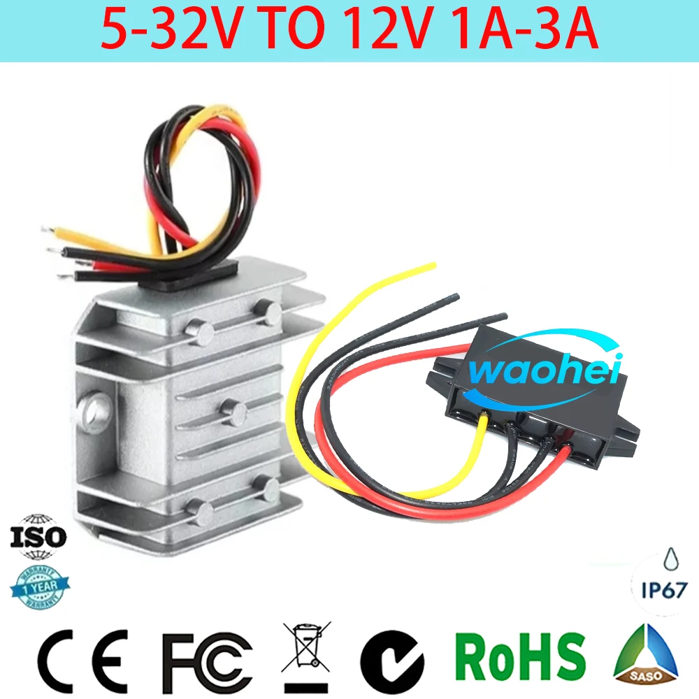 

9V 12V 19V 24V 28V to DC 12V 1A 2A 3A DC Step Up Down Voltage Stabilized Regulated 5-32 Volt-12 Volt Laboratory Converter Module