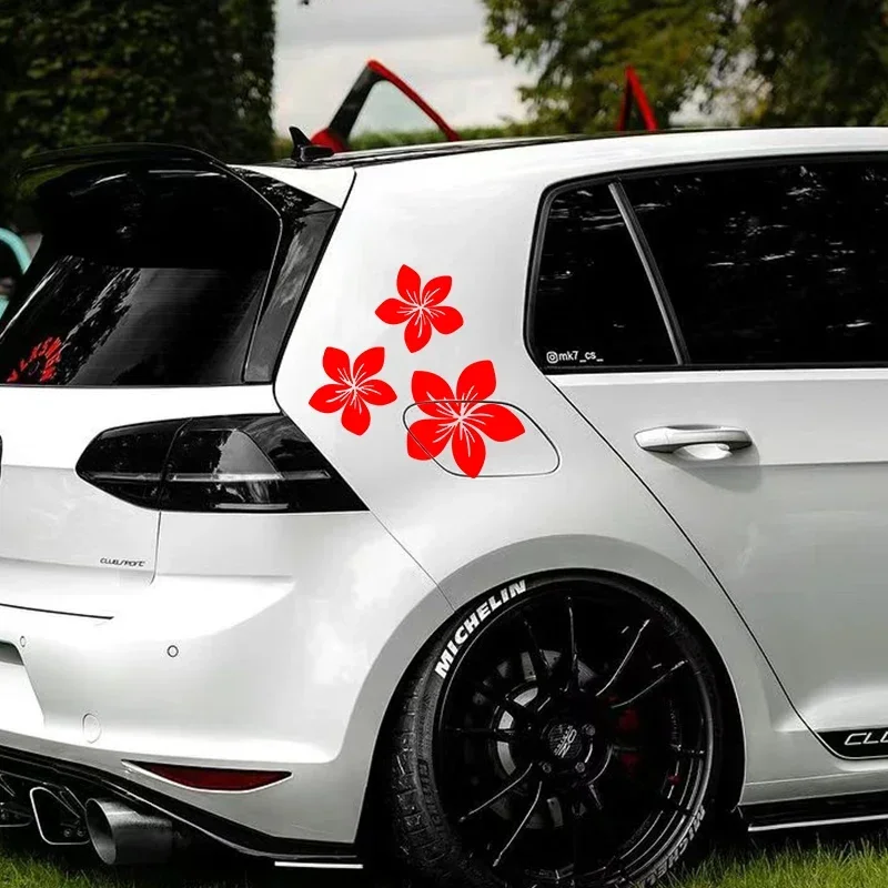 3szt Pretty Flower Car Stickers for Auto Rear Window Bumper Body Helmet Cover Scratches Waterproof Blossom Motorcycle Decals