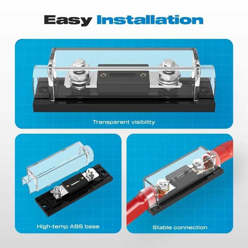 ANL Fuse Holder, 300Amp Fuse With 0/2/4 Gauge AWG Inline Anl Fuse Holder For Cars Trucks Boats For Cars Boats 2 Pack