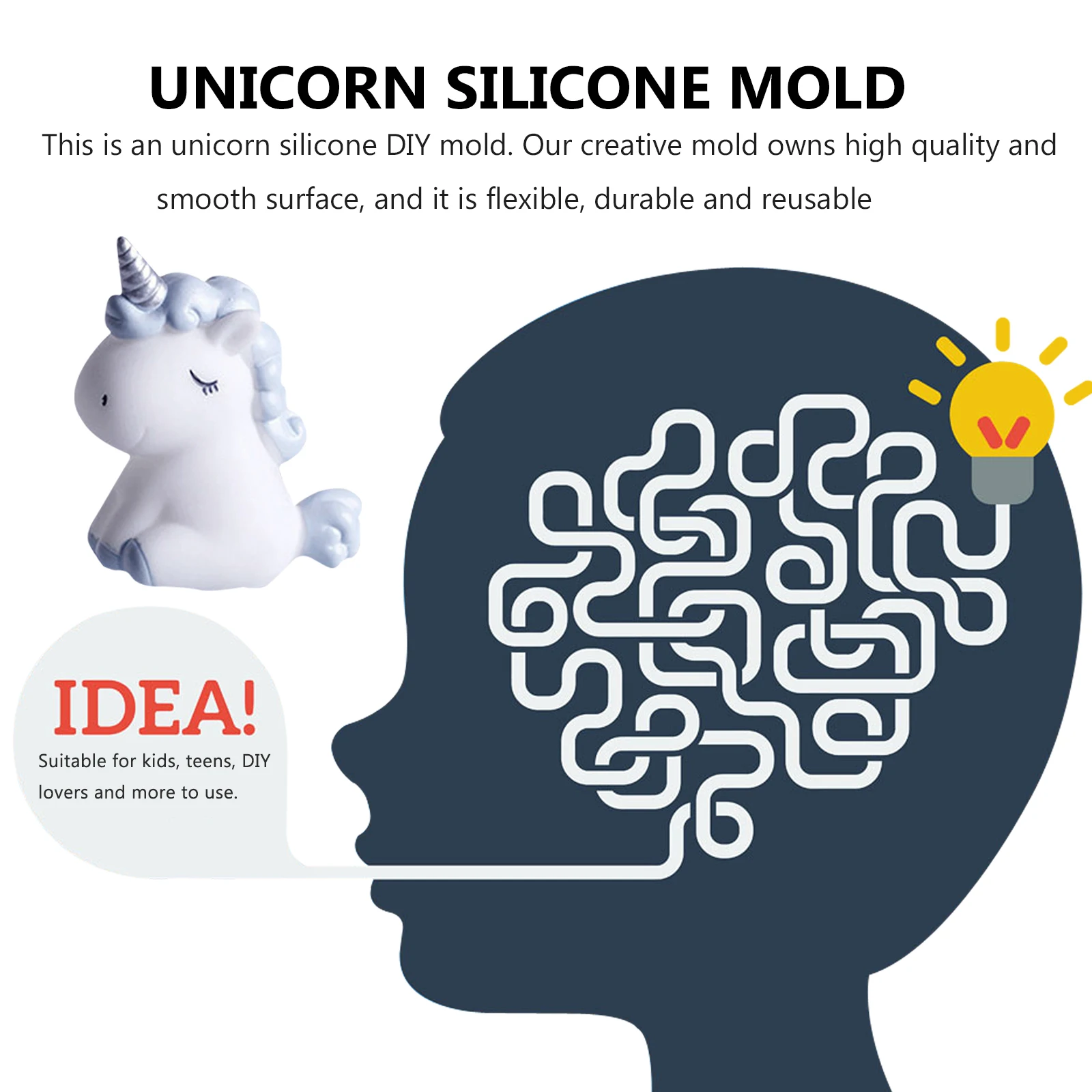 

2PCS Unicorn DIY Molds for Jewelry Adornment Mould Teens Epoxy Adornment Fudge Diy Mold Silicone Mold Soap Beads