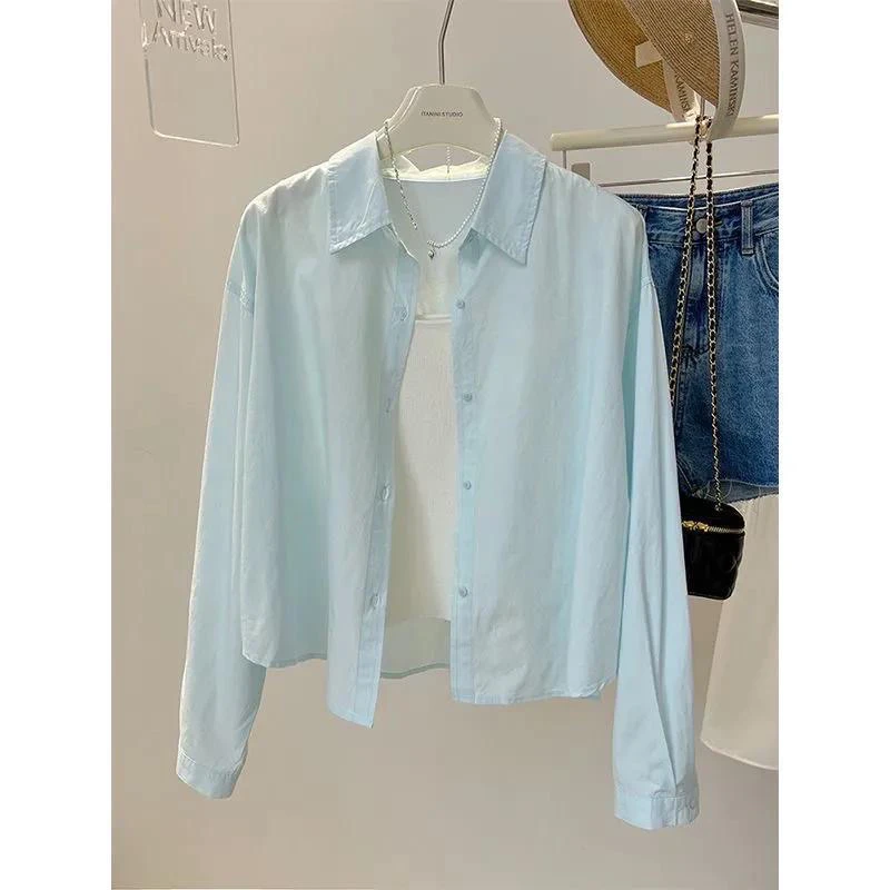 Lose Damen irt Long Sve Button Design Sonnenschutz Dünne Oberbekleidung Vielseitiges Top Koreanisches SLE Summer Faion 2025