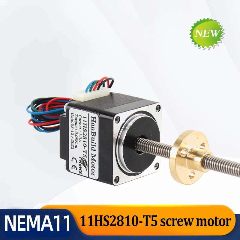 motor do parafuso nema11 com ligacao trapezoidal para o instrumento de desenho haste do parafuso deslizante 28 linear 11hs2810 t52 l50 mm 100 mm 150 mm 01