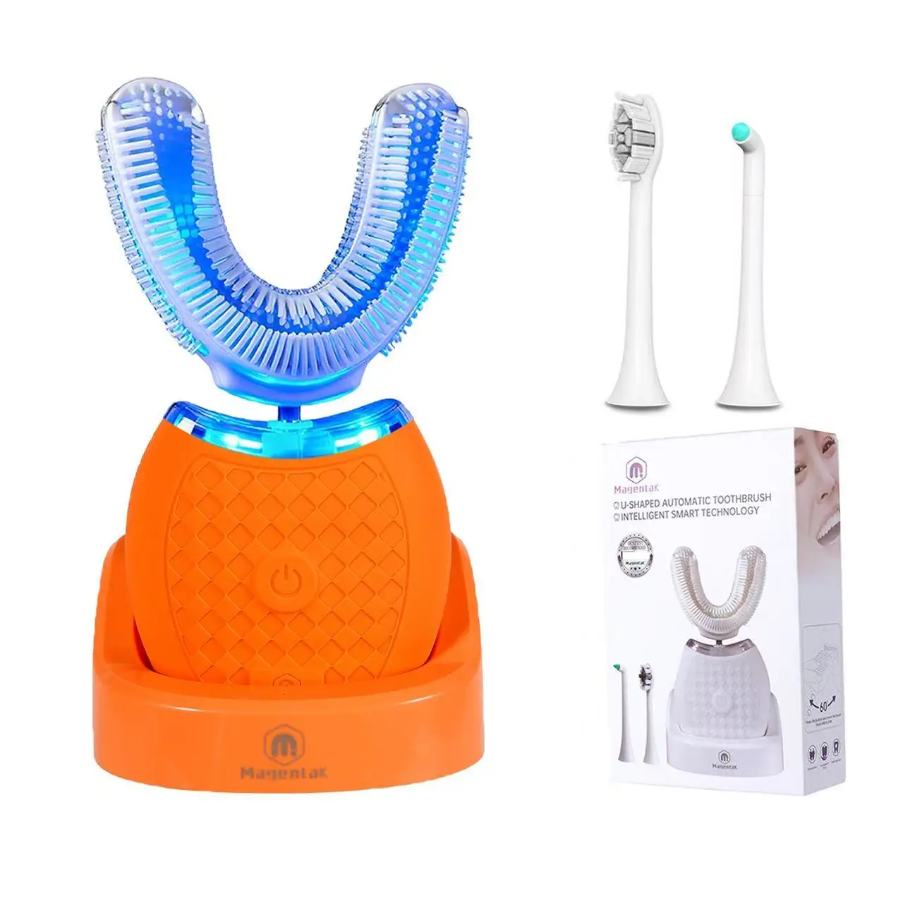 

Electric Toothbrush for Adults,360 Degree Cleaning Sonic Toothbrush, U Shaped Silicone Toothbrush (White)