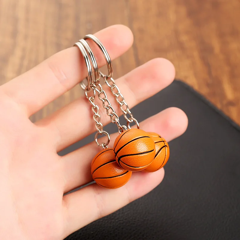 2cm/3.8cm Creative Practical Small Basketball Keychain Baseball Football Volleyball Shape Key Accessories Birthday Gift Jewelry