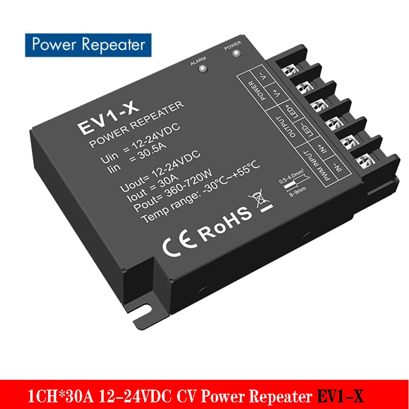 

1 Channel Constant Voltage Power Repeater12-24VDC 30.5A Per Channel Apply To Single Color LED Strip or Module