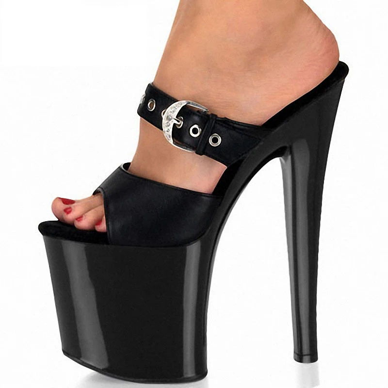 Hentian high heels women's 20cm ultra-high stiletto heels Hentian high platform large size sandals summer one-heeled slippers