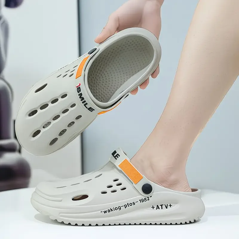 Unisex Fashion EVA Clogs Lightweight Breathable Ribbed Texture Non Slip Casual Slippers Indoor Outdoor Beach All Seasons