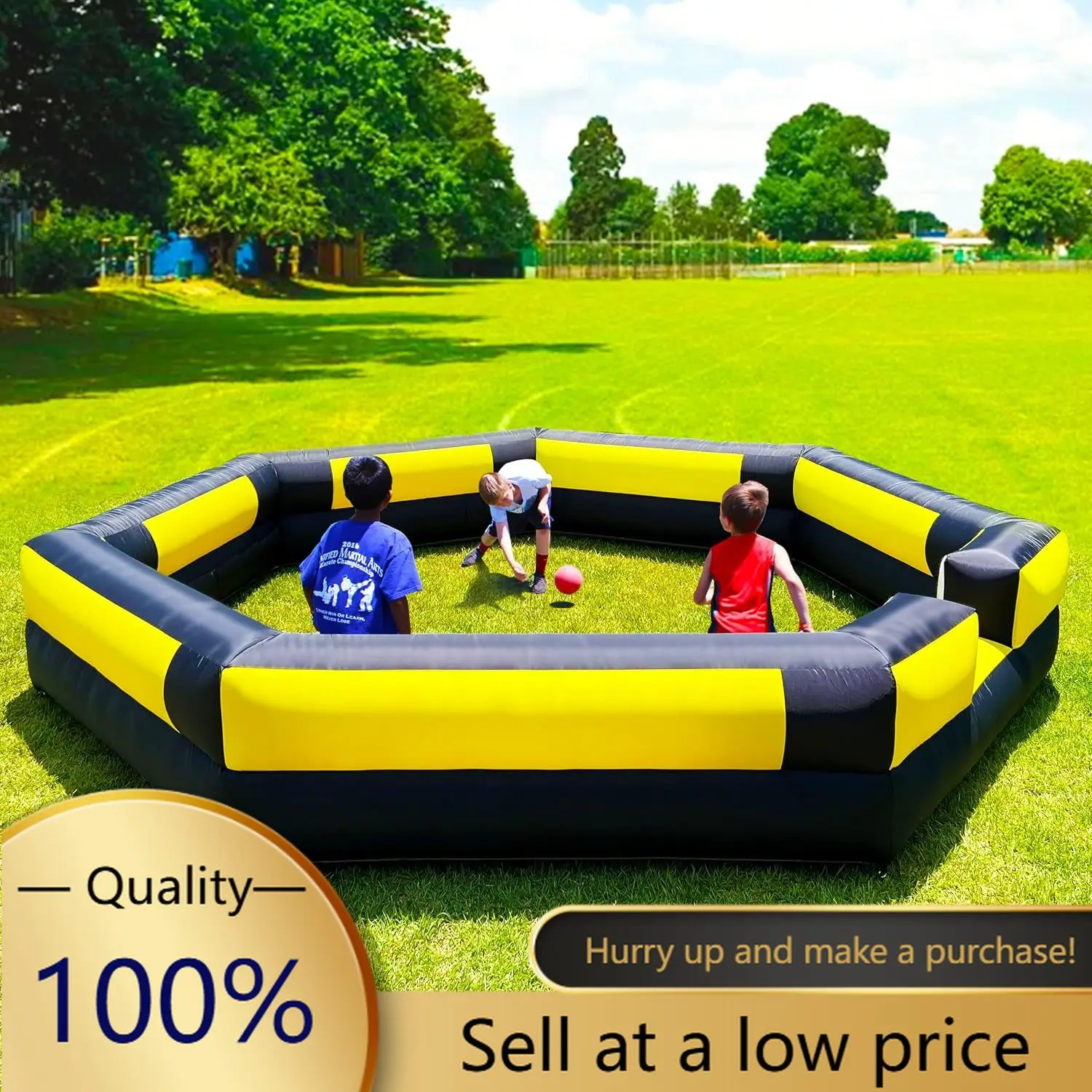 Inflatable Gaga Ball Court Blower Included Portable Indoor Outdoor Game