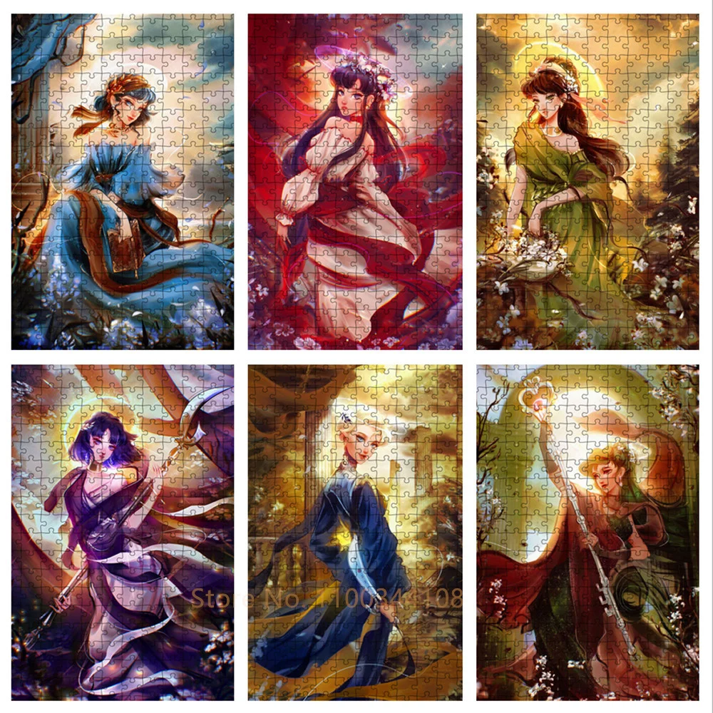 Cartoon Princess Puzzle Beauty 300/500/1000 Pieces Jigsaw Puzzle for Adults Decompression Kids Educational Toys Fun Game