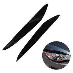 Gloss Black Front Headlight Eyelids Eyebrow Cover Trim For Mazda 3 Mazda3 JDM 2010 2011 2012 2013