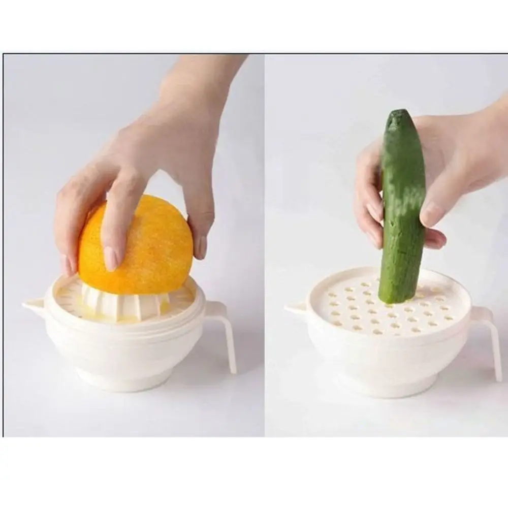 7Pcs Portable Food Grinding Bowl Set Citrus Juicer Stackable Baby Manual Grinder Kit with Grinding Rod Easy To Use