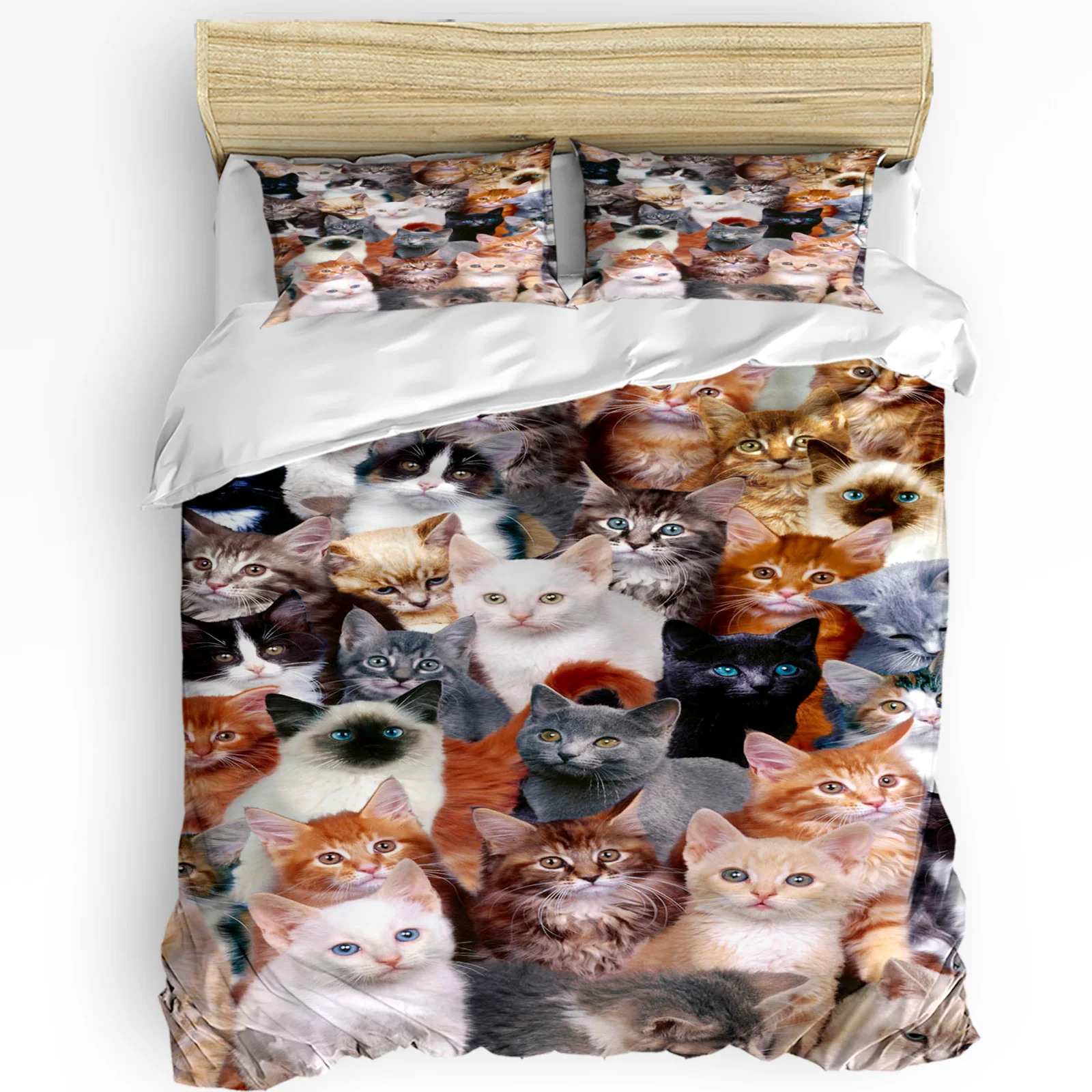 

Animal Multi Color Cat Printed Comfort Duvet Cover Pillow Case Home Textile Quilt Cover Boy Kid Teen Girl 3pcs Bedding Set