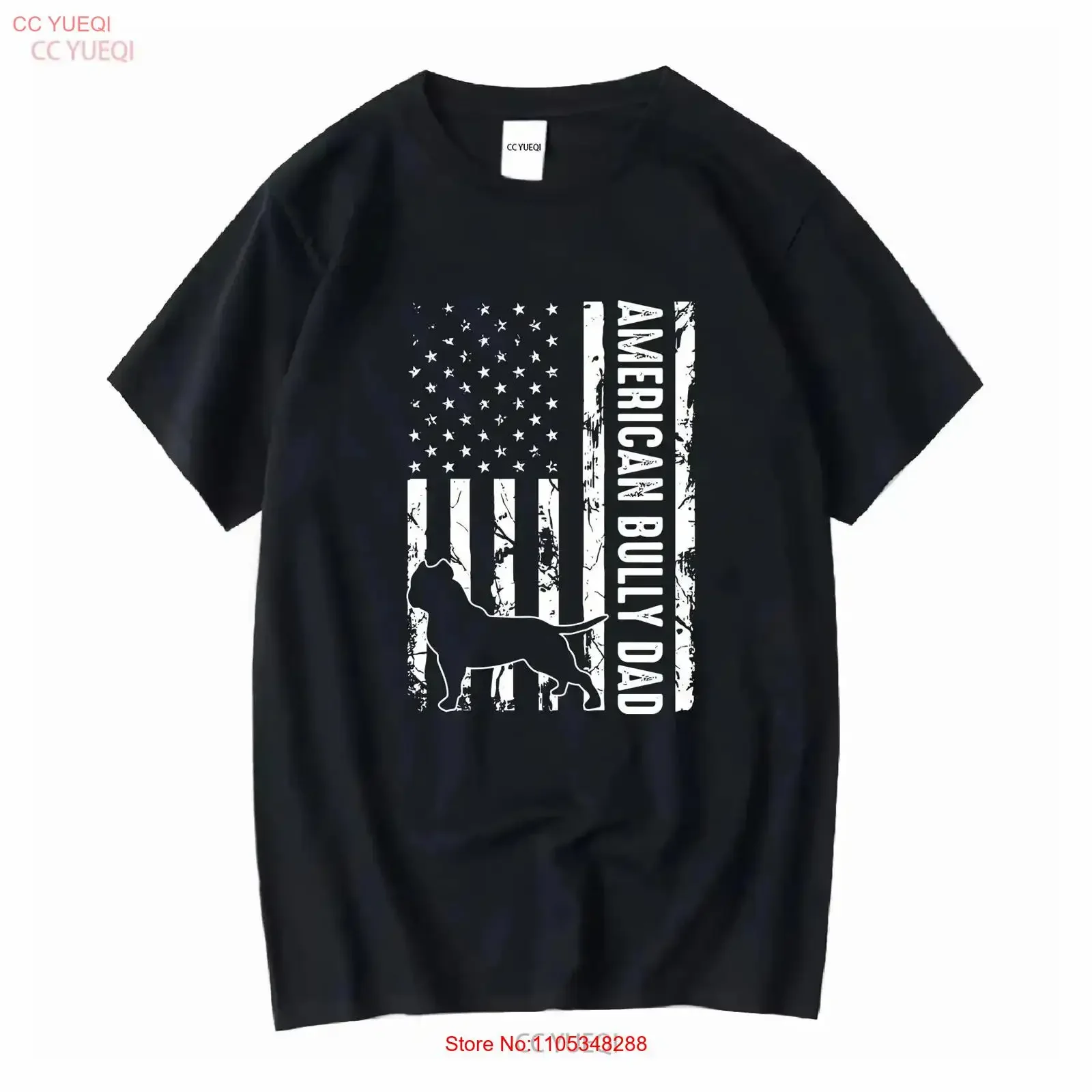 Camiseta American Bully Dad con bandera de EE. UU., Pitbull, América, para amantes de los perros, patriótica, vintage, lavada, a la moda, para hombre