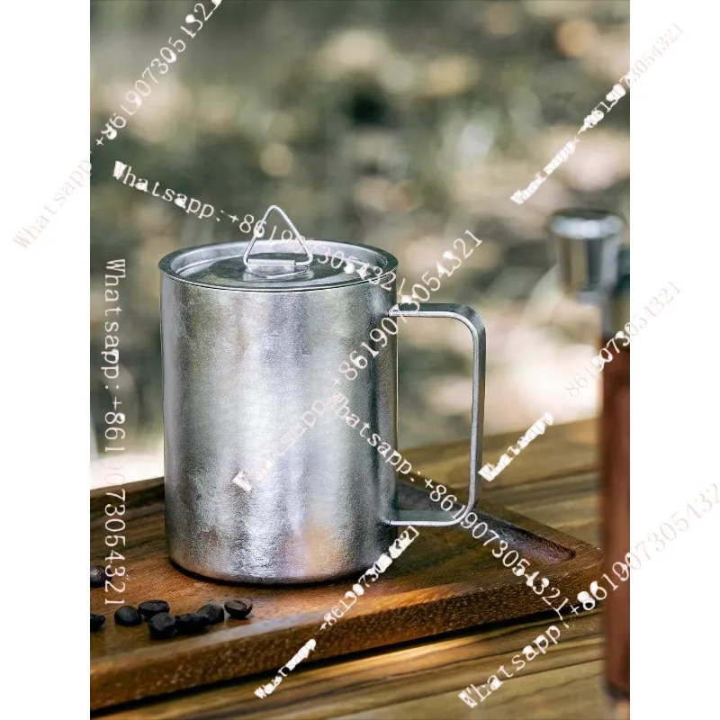 

Двойная термокружка для офиса и кемпинга с титановым покрытием, утепленная, с крышкой, для воды.