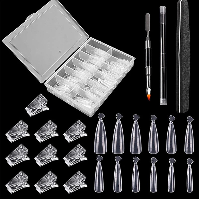 Nail Tip Extension Glue Drop Shape UV Gel Quick Building Mold Nails Art Accessories Decoration Tool With Double-ended Pen