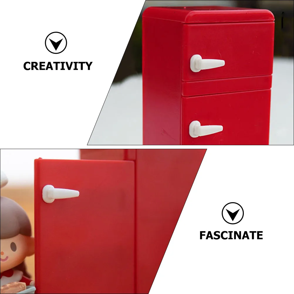 

Mini Refrigerator Ornaments Dollhouse Fridge Cold Miniature Kawaii Toy Little Small Retro for Refrigerators Toys
