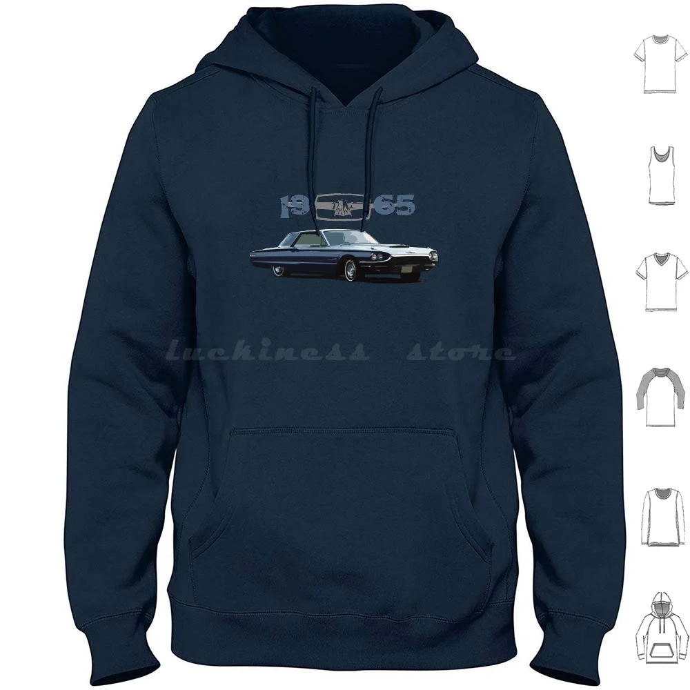 1965 Hardtop Hoodies Long Sleeve Antique Car Bird Classic Car Convertible Hot Rod Retro Car Tbird T Bird Vintage 57