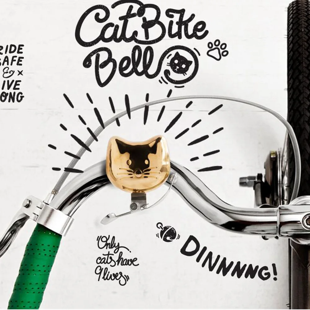 

Cat bicycle bell, flying bicycle, personalized bicycle , retro cyclist bell, balance stroller , ATV bell