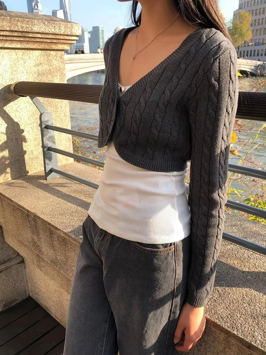 Thumbnail 2 - #8 Trending Womens Cropped Knit Sweaters Right Now