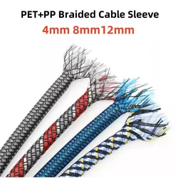 Expanded Braid Sleeve 4mm 8mm 12mm PP Cotton Mixed PET Yarn Soft Wire Wrap Insulated Cable Protection Line Harness Sheath