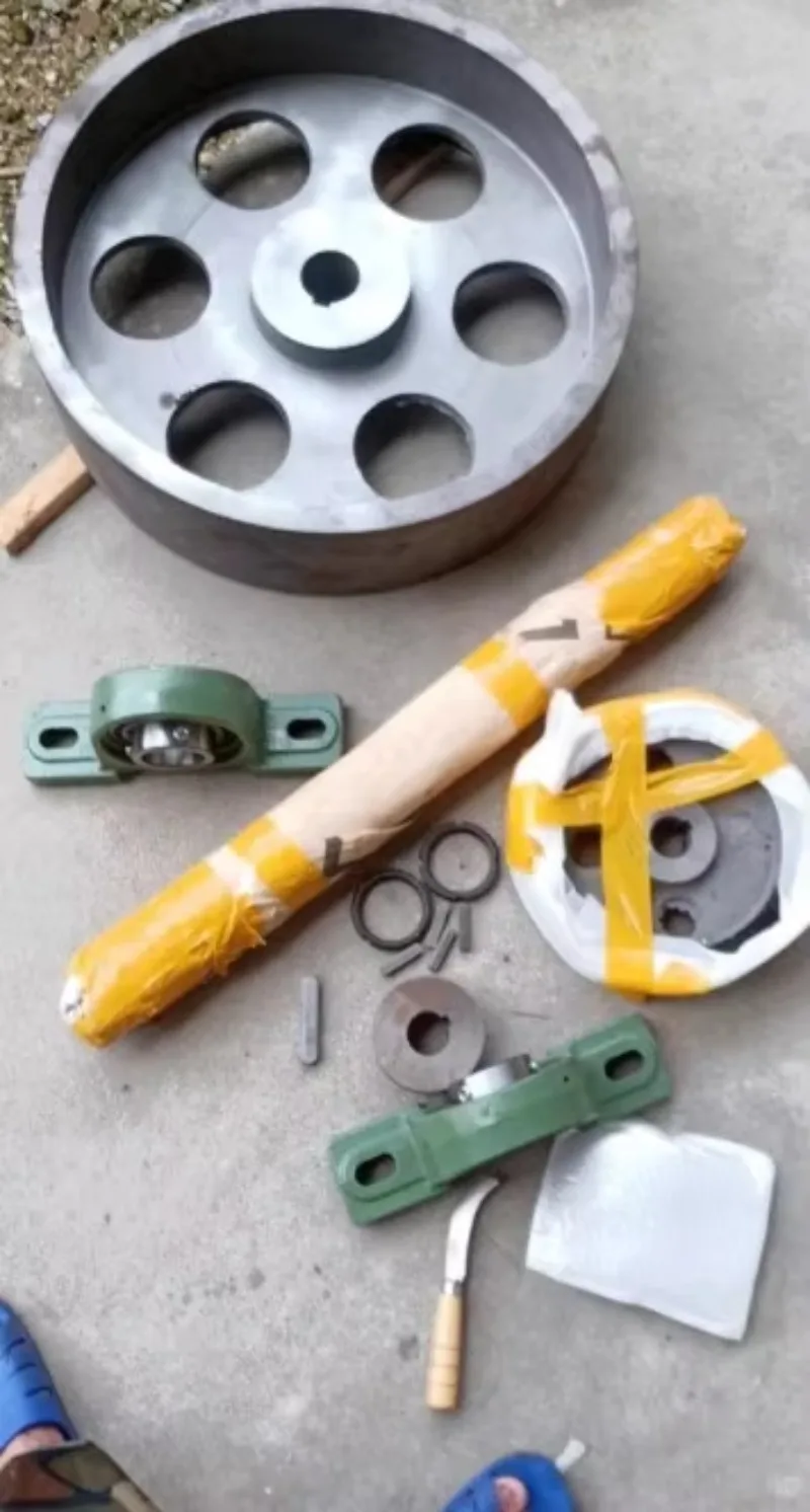 150KG cast iron agricultural machinery free energy generator belt wheel sand making machine crusher inertia wheel reducer