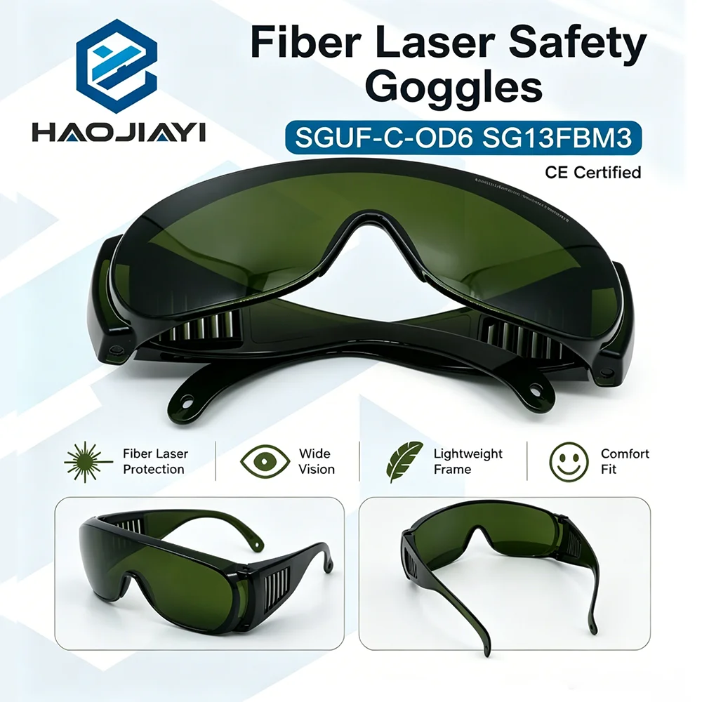 OD6+ 1064nm Laser Safety Goggles Style B 850-1300nm CE Certified Protective Eyewear for Fiber Laser Engraving Cutting Machine