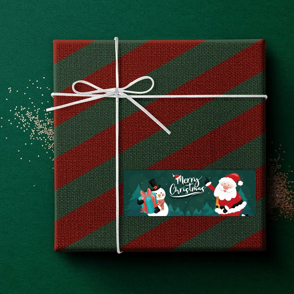 Presentes de Feliz Natal Adesivos, Ano Novo 2022, Obrigado adesivo, Caixa de presente de decoração, Embalagem de selagem, 120pcs por rolo