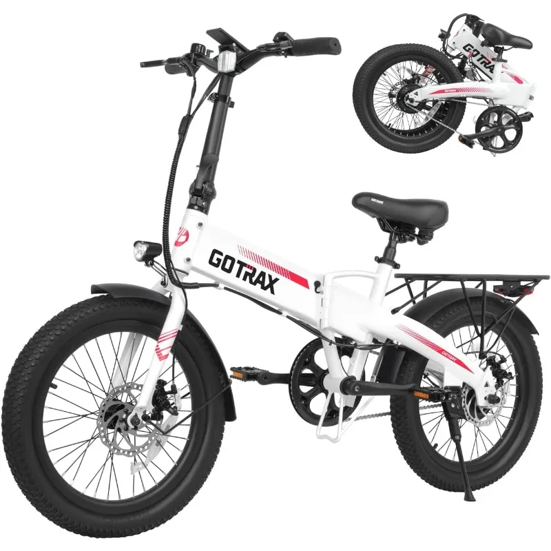 

20" Folding Electric Bike 40 Miles 48V Battery, 20Mph Power by 350W, Weighs Only 45lbs Suitable for Leisure Riding&Commuting WHI