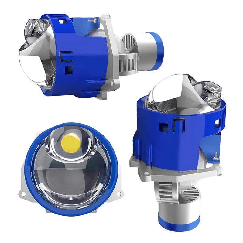 

130W Yellow Laser Spotlight Lens Projector Bi-Led Headlights Fog Lights Hi/Low Beam Headlight Bulbs for All Cars