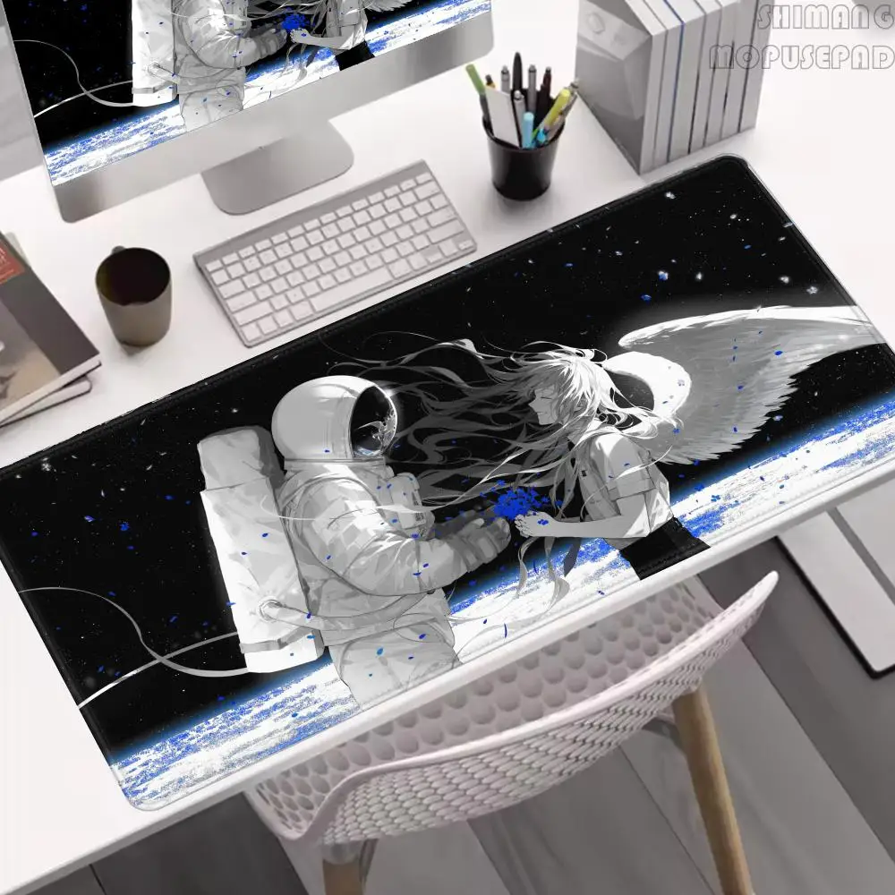 

Astronaut Printing Black Pattern Keyboard Mat Rubber Non-slip Mousepad Pc Gaming Accessories Mouse Pad Office Carpet XL Mausepad