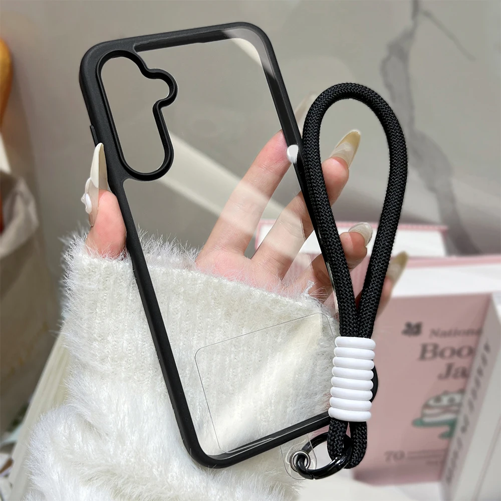 Weiche Silikon-Matte-Handyhülle für Samsung Galaxy S26 Ultra Funda S25 S24 FE S23 S26ultra Schutzhülle mit Trageband Fundas Capa