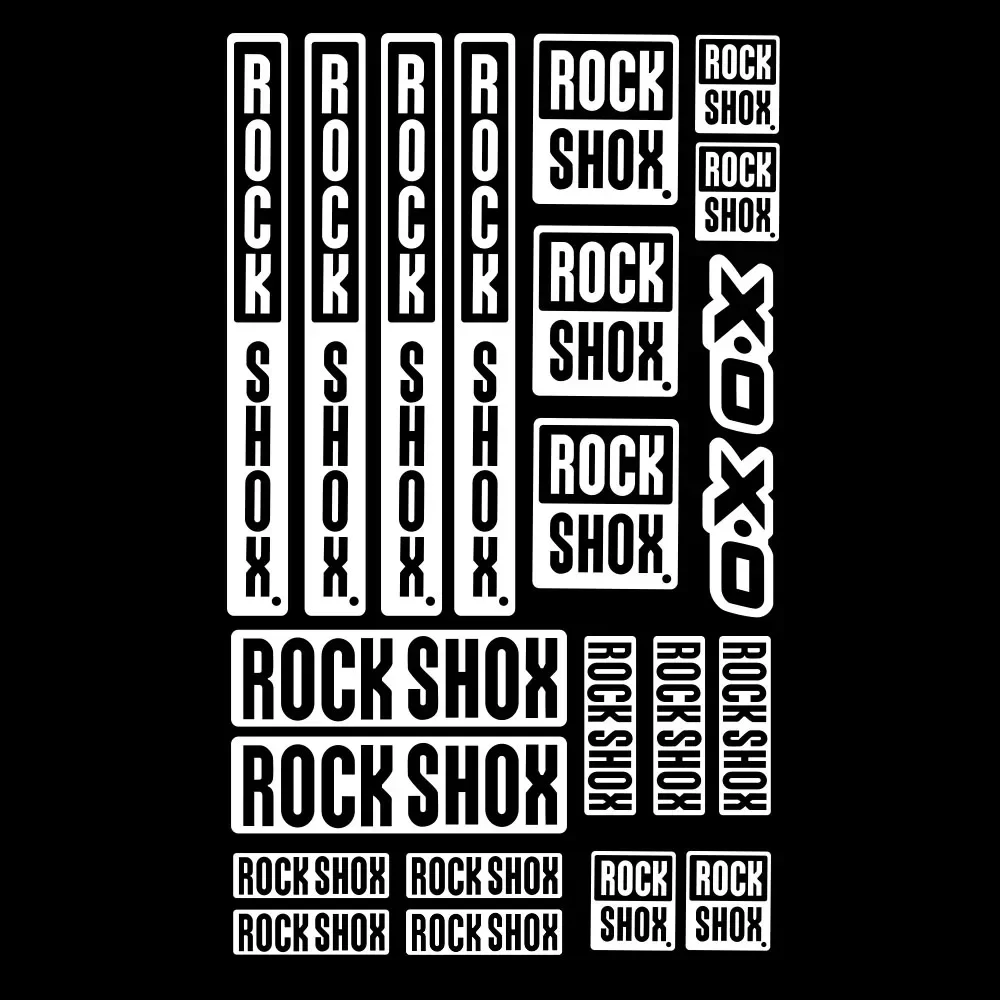 Adesivo para Garfo de Bicicleta Rock Shox, Adesivo Laminado 16×26cm, Decoração Externa Durável para Bicicleta e Motocicleta