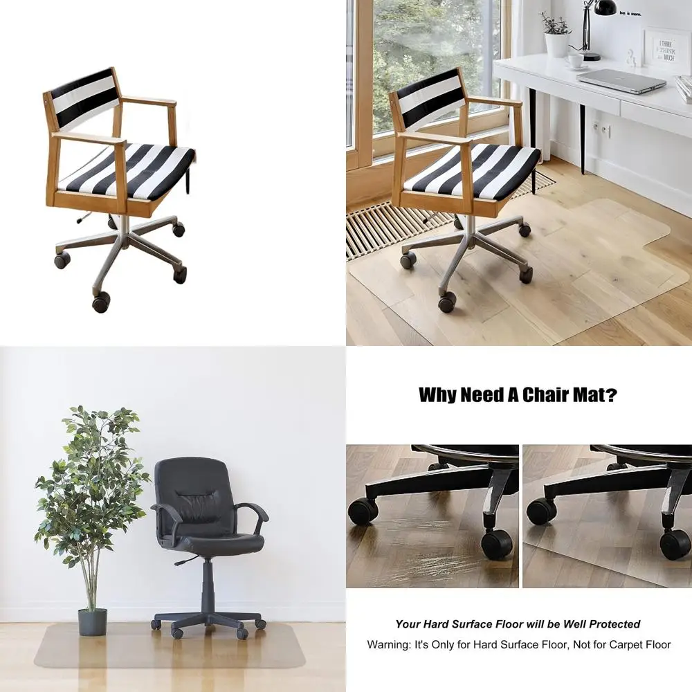 

Прочный коврик для офисного стула 36x48 для паркетных полов, прочная пластиковая защита для пола с губкой для плавного перекатывания и 2 предмета