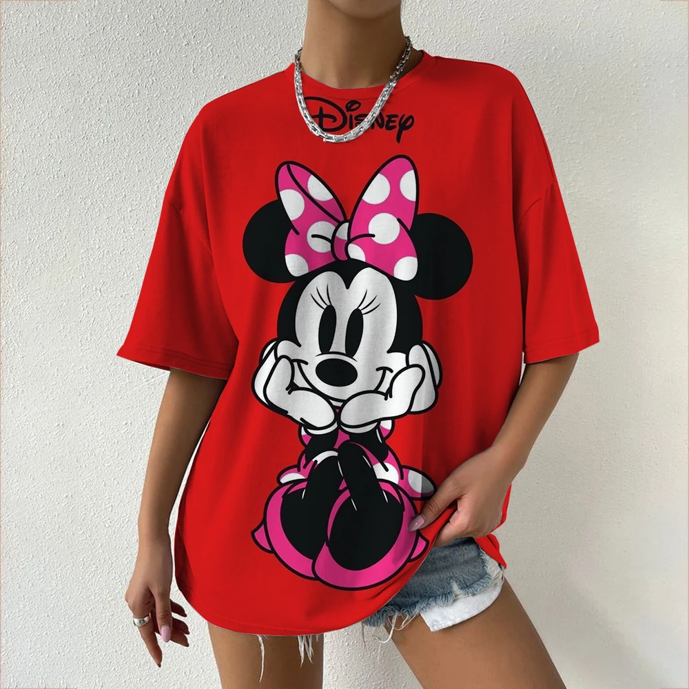 Hip Hop Disney T Shirt Minnie Children T-shirt Kawaii Tshirt Mickey Mouse Anime Cartoons Casual Vintage Clothes Women Top Tee