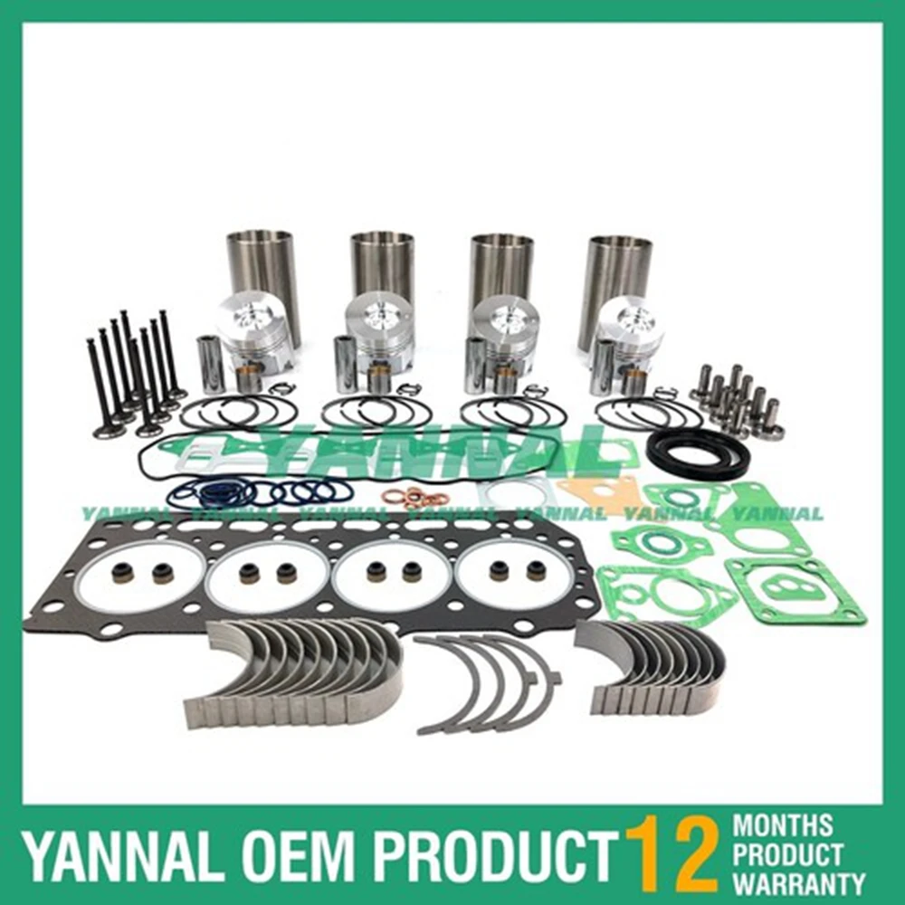 

Overhaul Rebuild Kit Piston Ring Full Head Gasket Set Bearing For Yanmar 4D84-2