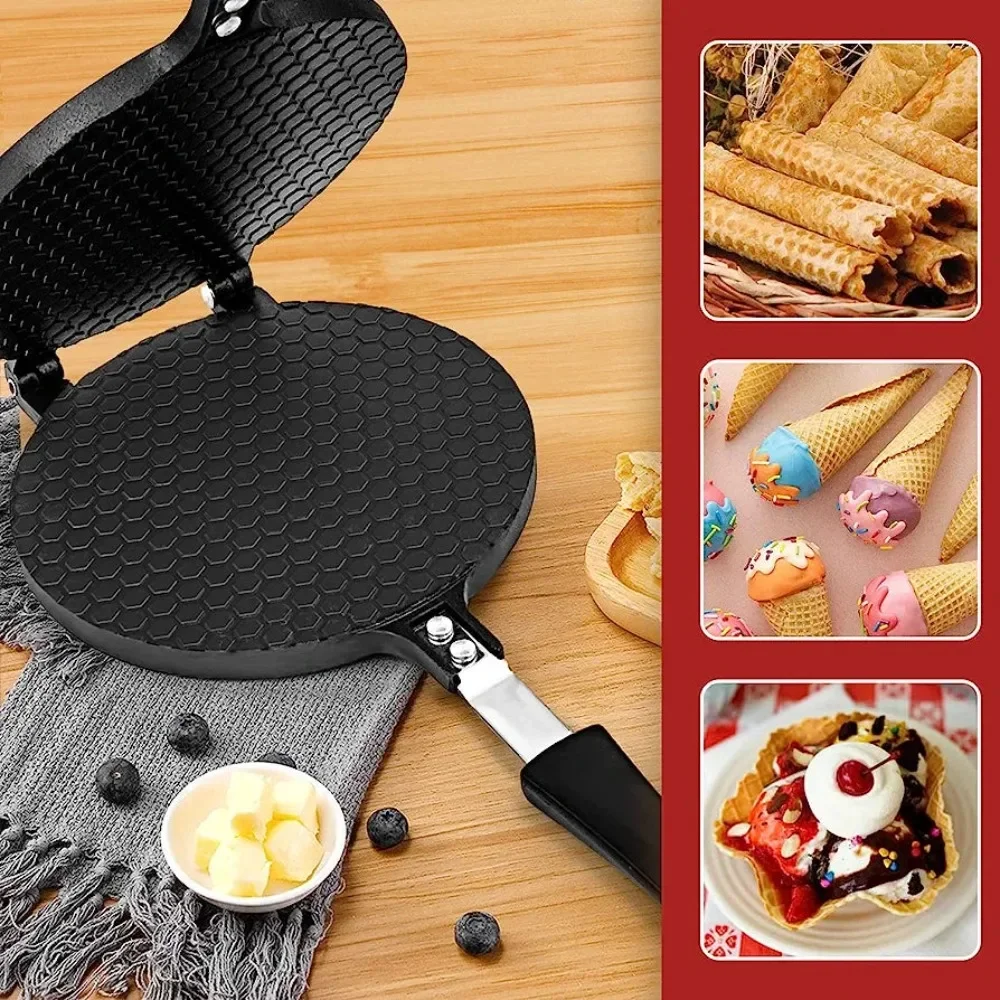 7inch Non-Stick Cake Griddle Egg Roll Waffles Cake for Kitchen Cake Baking Tool Perfect for Restaurant-Quality Tortillas At Home