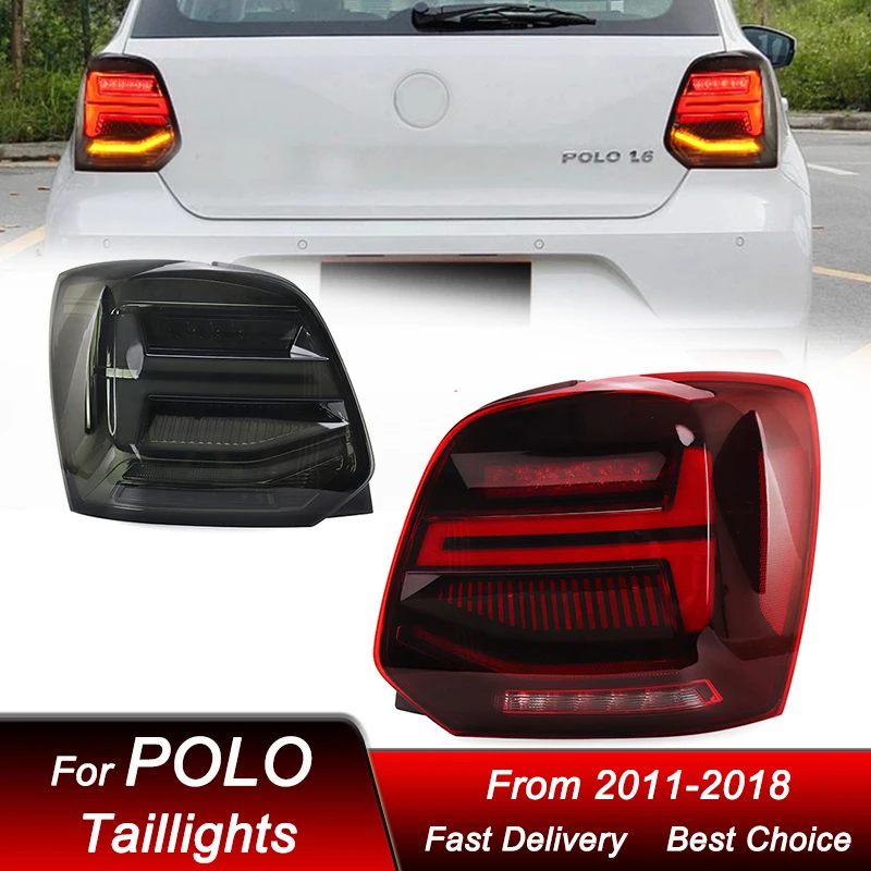 Car Led Tail Lights For VW POLO 2011-2018 new style full LED Tail Lamp Dynamic Turn Signal Light Tail Lamp Assembly