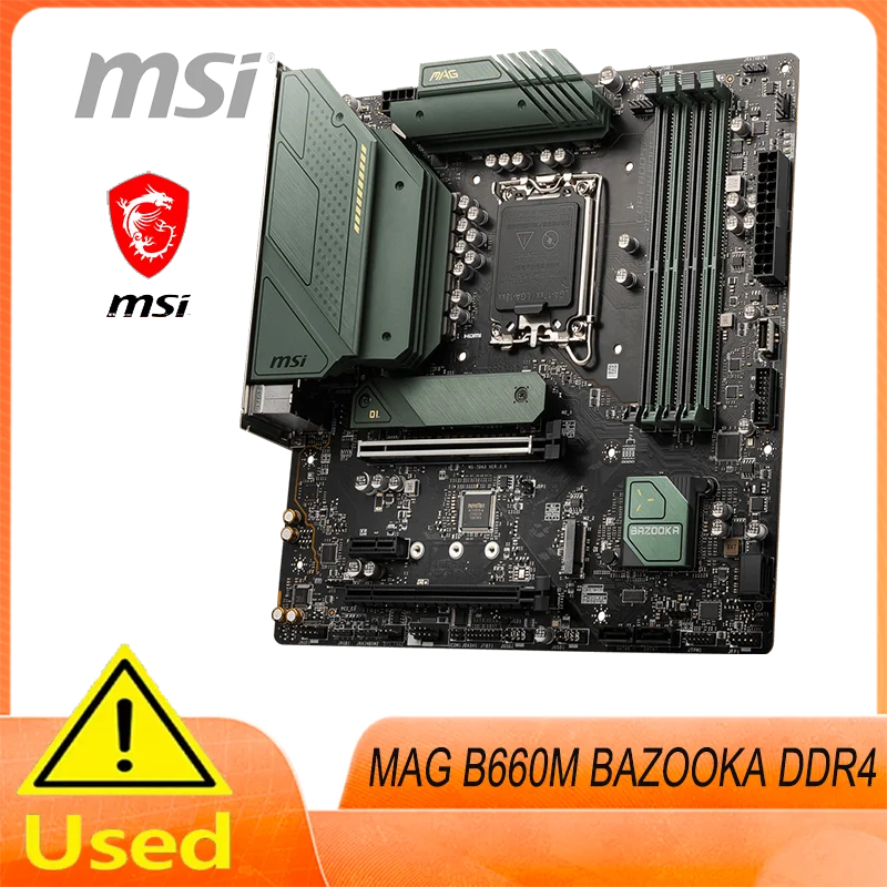 

MSI B660M LGA 1700 MAG B660M BAZOOKA DDR4 128GB PCI-E 4.0 USB3.2 VGA 2×M.2 Supports 12th Gen Core cpus mATX