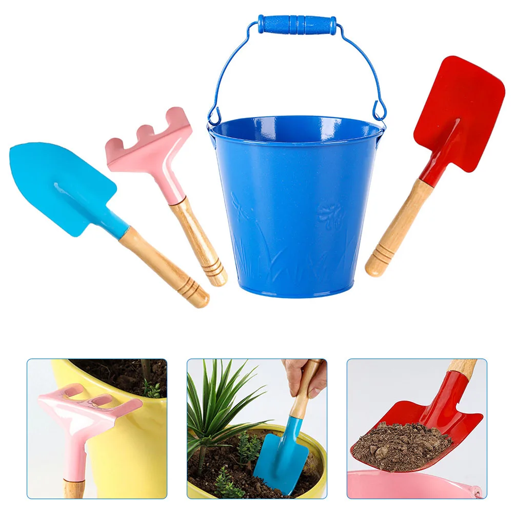 1 ensemble d'outils de jardinage pour enfants, Mini pelle, râteau, houe pour enfants, plantation en plein air, petites fournitures de jardin, maison, cour, famille, dessin animé amusant