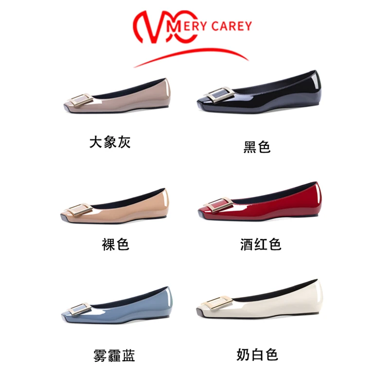 brand flats luxury women\'s shoes 2024 trend New Star Style Fang Kou Boat shoes Comfortable Square toe Woman shoes ladies shoes