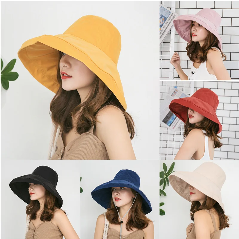 

Spring Summer Women Hat Flat Linen Bucket Hat For Women Travel Sun Hat Japanese Foldable Solid Color Female Simple Fisherman Hat