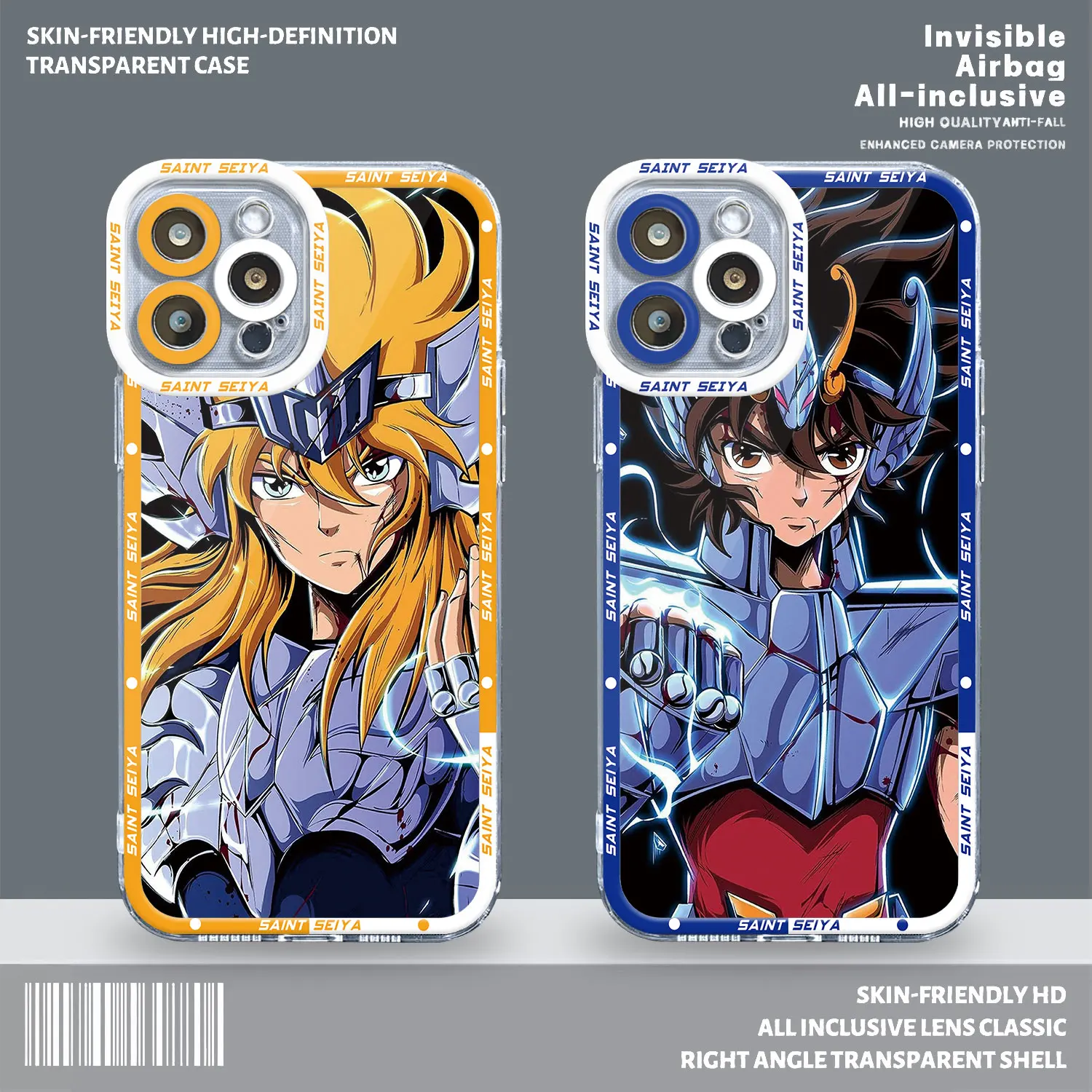 Saint Seiya Hyoga Shiryu Clear Case for iPhone 14 Pro Max 8 6 7 15 14Plus 11 12Pro SE 2022 XR XS 13 mini X XS Max Silicone Cover