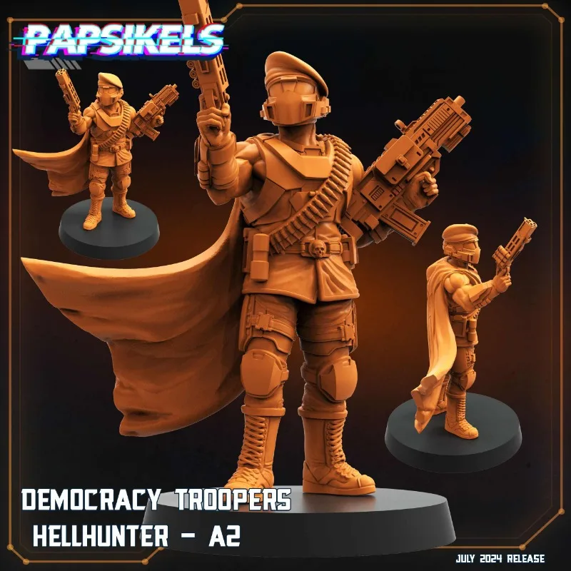 Kit de garaje Hellhunter de soldado de la democracia de ciencia ficción DIY, miniatura ABS pintable a mano, adorno coleccionable y accesorio de juego