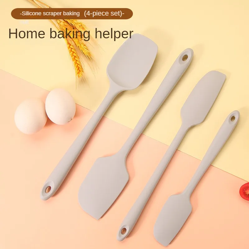 4pcs/set silicone spatula Food grade for baking high temperature resistant spatula mini flour cream scraper kitchen accessories