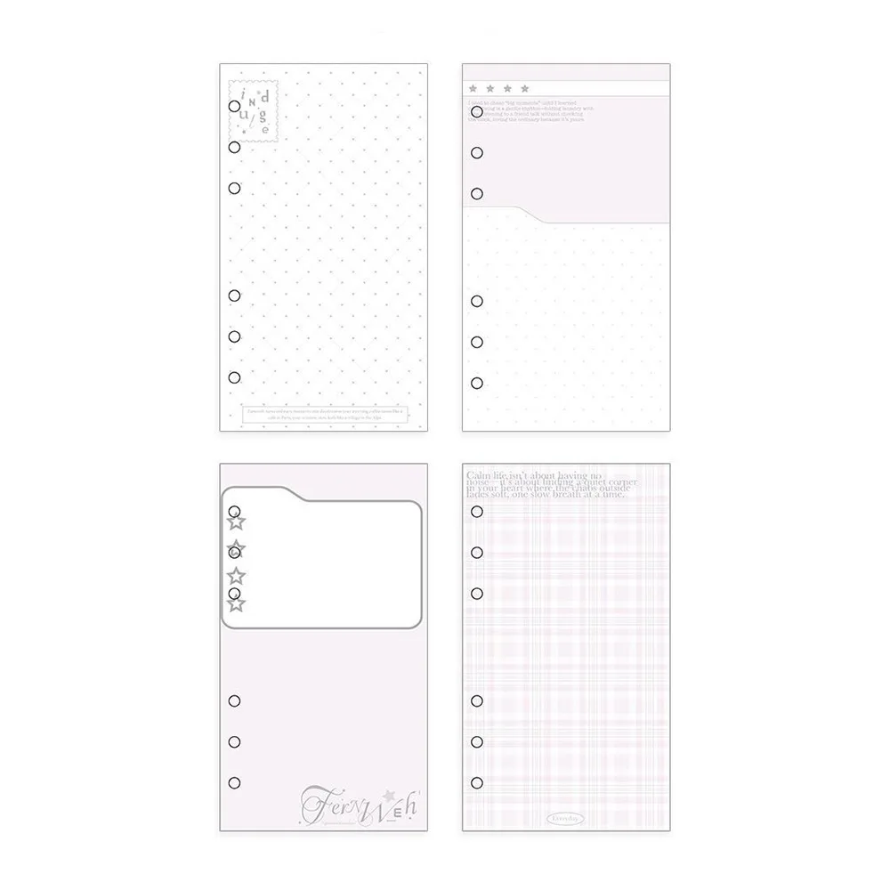 Refillable A6 Loose Leaf Notebook Wave Point Design Strap Design Scrapbook Multi-functional Transparent Planner School Office