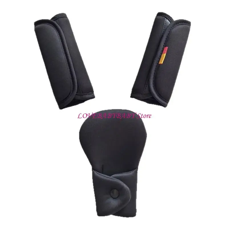 3 Piece Adjustable Car Shoulder Belt Cover with Padded Comfort Machine Washable for Strollers And Carriers 4XBC