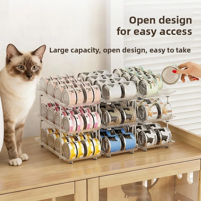HYS Multi-layer Pet Canned Storage Rack Stackable Beer Beverage Shelf Free Combination Cat Food Canned Display Rack