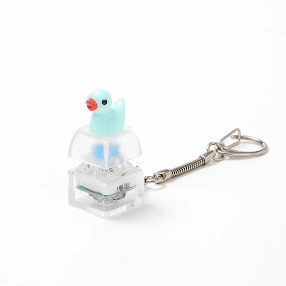 Press Light Clicker Fidget Keychain Translucent Smooth Button Clicker Keyring Compact Cartoon Animals Clicking Pressure Relief